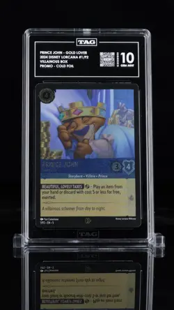 Prince John Disney Lorcana Promo Gold Lover #1/P2 TAG 10 HIGHEST RANKED💎 POP 2! - Image 1