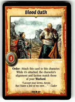 Warlord: Saga of the Storm CCG 1st Edition Siege Card C #2 Blood Oath - Image 1