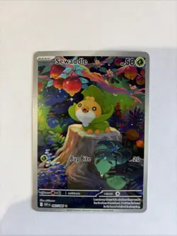 Pokemon TCG Sewaddle 087/086 SV White Flare Illustration Rare Card NM Condition - Image 1