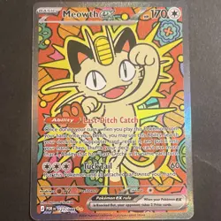 Pokemon Meowth GX Full Art Holo Black Star Promo Card SM220 170 HP - Image 1