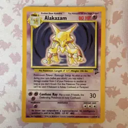Pokemon Alakazam 1/130 Base Set 2 Holo Rare Stage 2 80 HP Wizards 2000 Card - Image 1
