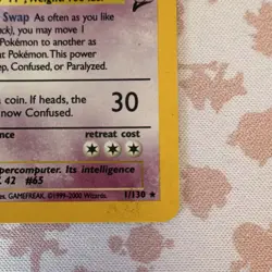 Pokemon Alakazam 1/130 Base Set 2 Holo Rare Stage 2 80 HP Wizards 2000 Card - Image 5