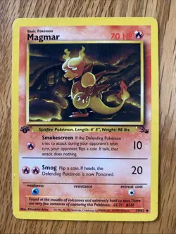 Magmar 39/62 - 1st Edition - Fossil Pokemon Card - LP - Image 1