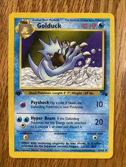 Pokemon Card - Golduck Fossil 35/62 Uncommon 1st Edition - Image 1