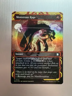 Monstrous Rage - 45 - MTG: Secrets of Strixhaven - Borderless - Uncommon - FOIL - Image 1