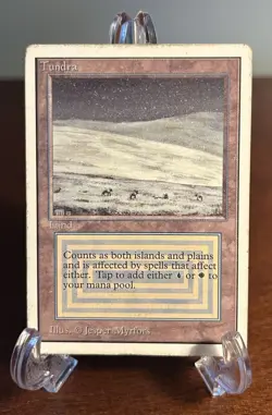 MTG Tundra Unlimited Heavy Play Magic The Gathering Dual Land Reserve List HP - Image 1