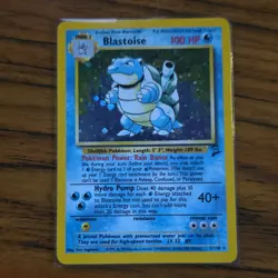 HOLO RARE Pokemon Blastoise Base Set 2 002/130 Ken Sugimori Art - Image 1