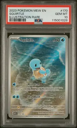 Pokemon Squirtle 151 Illustration Rare #170 PSA 10 Gem Mint - Image 1