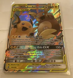 Pokemon Raichu & Alolan Raichu GX 54/236 Sm-Unified Minds Ultra Rare Holo 260 HP - Image 2