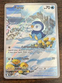 2025 Pokemon Phantasmal Flames Piplup #98/94 Illustration Rare Holo - NM - Image 1
