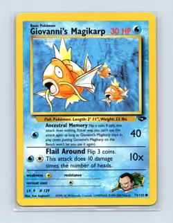 Giovanni's Magikarp 73/132 Common Gym Challenge Pokemon Unlimited Lightly Played - Image 1