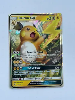 Pokemon Karte Raichu GX 2017 Shining legends Schimmernde Legenden NEAR MINT - Image 1