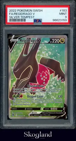 2022 POKEMON SWSH FA/REGIDRAGO V SILVER TEMPEST PSA 9 MINT - Image 1