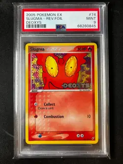 Slugma - Pokemon 2005 EX Deoxys - 74/107 Reverse Holo - PSA 9 MINT - Image 1
