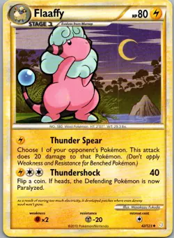 Flaaffy 42/123 Uncommon HeartGold & SoulSilver Pokemon Heavily Played - Image 1