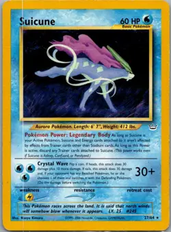 Suicune 27/64 Rare Neo Revelation Pokemon Unlimited Damaged - Image 1