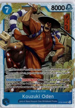 Kouzuki Oden ST22-005 SR One Piece Card Game Trading Card - Image 3