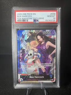2025 ONE PIECE PROMOS PSA MAGAZINE EXCLUSIVE #038 BOA HANCOCK PSA 10 - Image 1