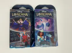 Lorcana Rise of the Floodborn Starter Deck Set of 2 Disney Queen Gaston Tiana - Image 1