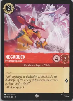 Disney Lorcana Winterspell (11) - Playset (4) #115 Negaduck - Evil Doppelganger - Image 2