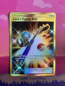 Pokemon Card Lana's Fishing Rod 266/236 Secret Rare Cosmic Eclipse Near Mint - Image 1