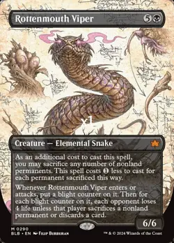 MTG Borderless Bloomburrow BLB Rottenmouth Viper MINT - Image 1