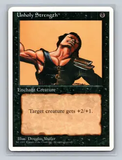 Magic: the gathering Fourth Edition Unholy Strength Common MTG tcg - Image 1