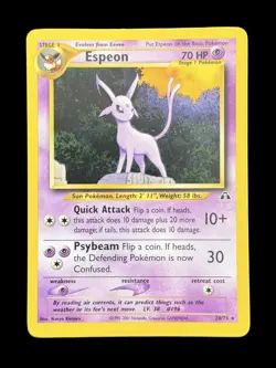 Pokemon TCG Espeon 20/75 Neo Discovery Regular Rare Unlimited WOTC Vintage - Image 1