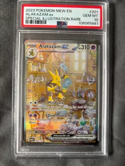 2023 POKEMON MEW EN-151 SPECIAL ILLUSTRATION RARE #201 ALAKAZAM EX PSA 10 - Image 3