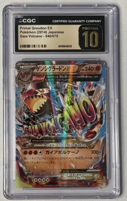 2014 POKEMON JPN XY GAIA VOLCANO #040 PRIMAL GROUDON EX CGC PRISTINE 10 - Image 1