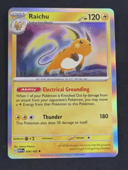 Raichu 026/165 Rare 151 Pokemon Holo NM - Image 1