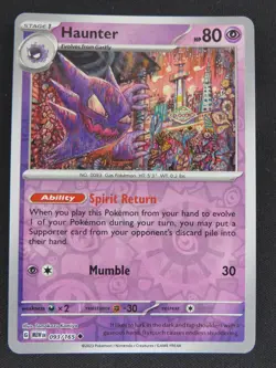 Haunter 093/165 Uncommon 151 Pokemon Reverse Holo NM - Image 1