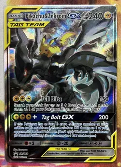 Pikachu & Zekrom GX SM168 - Black Star Promo - Pokemon Sun & Moon - NM - Image 1