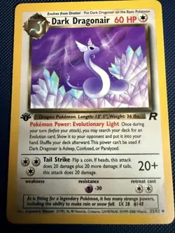 2000 Pokemon TEAM ROCKET 1st Edition DARK DRAGONAIR 33/82 NM-MT 💠 - Image 3