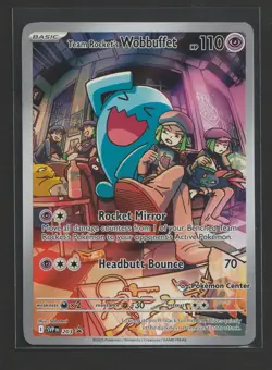 Team Rocket's Wobbuffet Pokemon Center Exclusive 203 DAMAGED Destined ETB Promo - Image 1