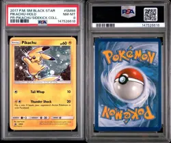 2017 POKEMON SM BLACK STAR PROMO PIKACHU SIDEKICK COLLECTION PIKACHU-HOLO PSA 8 - Image 3