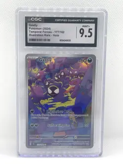 Pokemon SV05 Temporal Forces 177/162 Gastly Rare Holo CGC Mint 9.5 2024 - Image 1