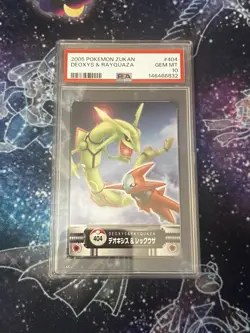 Japanese Pokemon 2005 Bandai Zukan Deoxys & Rayquaza 404 PSA 10 - Image 1