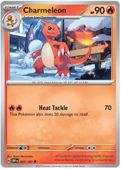 POKEMON OBSIDIAN FLAMES CHARMELEON 027/197 NM/MINT PACK FRESH - Image 1