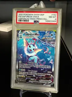 Fa/Vaporeon Vmax Pokemon Swsh Black Star Promo 182 NM PSA 8 - Image 1