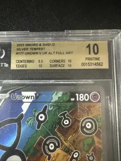 Pristine BGS 10 Unown V Alt Art 177/195 Silver Tempest English Pokemon - Image 3