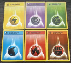 Lot Of 6 Pokemon TCG WOTC Shadowless Energies MINT NM - Image 1