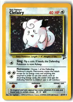 Clefairy ⭐ 6/130 Holo Rare Base Set 2 2000 Pokemon LP - Image 1