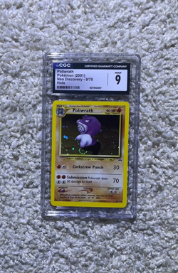 Poliwrath CCG 9 Pokemon WOTC 2001 Neo Discovery 9/75 Holo Bleed Swirl Low POP 64 - Image 2