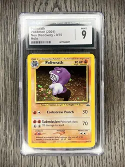 Poliwrath CCG 9 Pokemon WOTC 2001 Neo Discovery 9/75 Holo Bleed Swirl Low POP 64 - Image 5