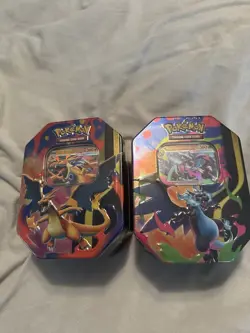 Pokemon Mega Charizard X & Y EX Tins Sealed SET OF 2 Tins Sealed Brand New - Image 1