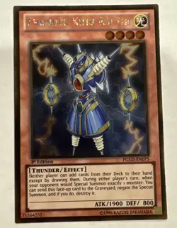 Yugioh Thunder King Rai-Oh PGLD-EN075 Gold Rare 1st Ed LP - Image 1