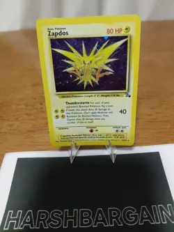 Pokemon TCG Zapdos Holo Rare Card 15/62 Fossil MP WOTC - Image 1