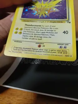 Pokemon TCG Zapdos Holo Rare Card 15/62 Fossil MP WOTC - Image 4