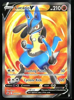 2022 Sword & Shield Promos Lucario V #SWSH213 Full Art Holo Pokemon Card - Image 1